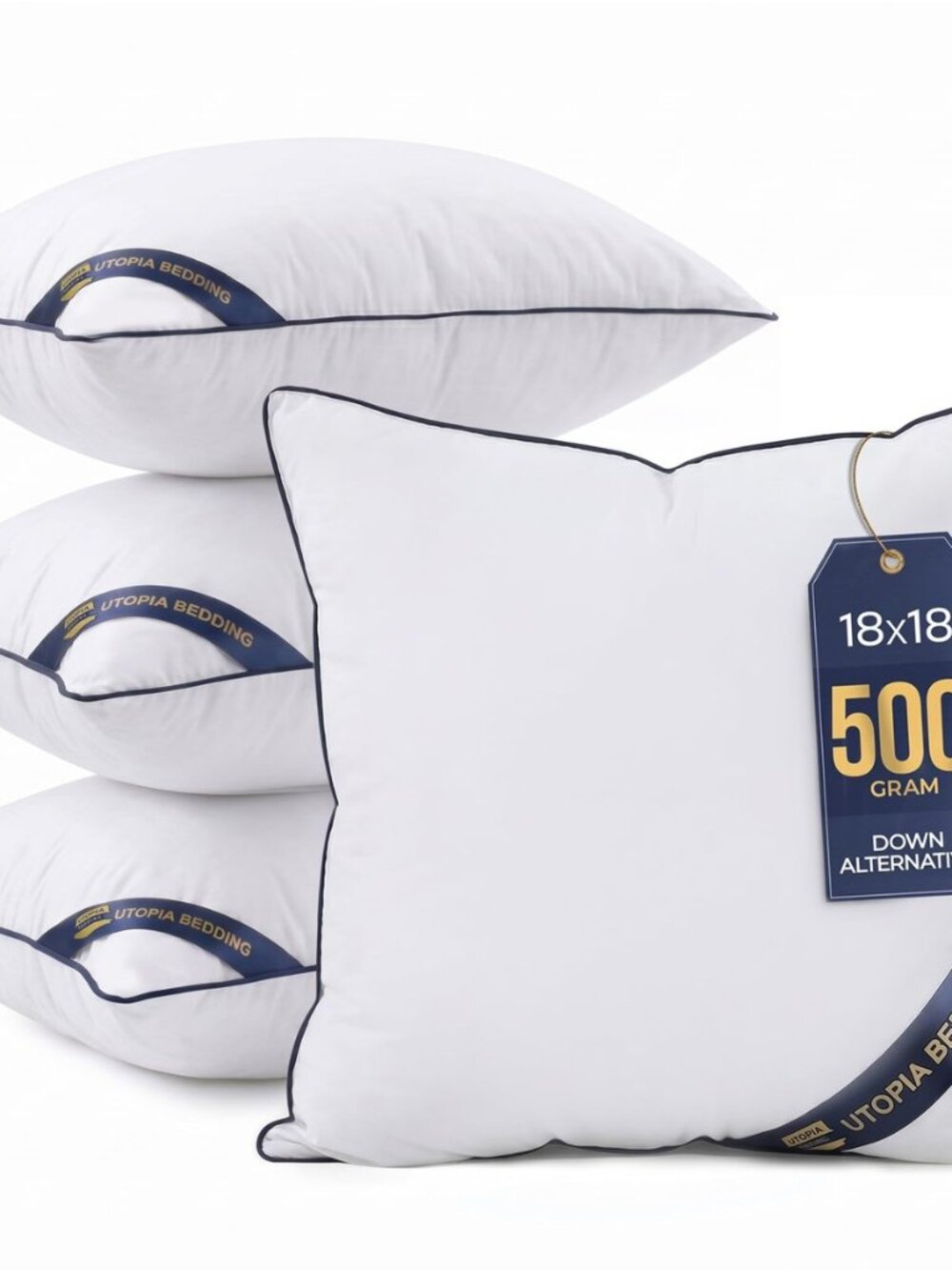 Premium Decorative Throw Pillow Inserts 18x18, Kids Throw Pillows, 4-Pack